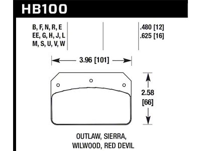 Hawk Performance Wilwood Dynalite Caliper HPS Street Brake Pads - HB100F.480