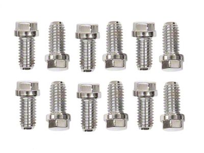 Mr. Gasket Header Bolt Set; 3/8-16 x 0.75 in.; Stainless Steel; 12 pc.; - 2210G