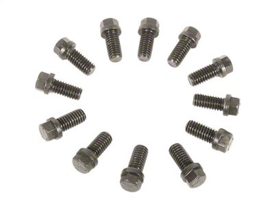 Mr. Gasket Header Bolt Set; Black Oxide Coated; 3/8 in. Diameter; 3/4 in. Length; Hex Head; - 915