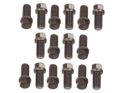 Mr. Gasket Header Bolt Set; Hex Head; 3/8 in.-16 x 0.75 in.; 16 pc.; - 919G