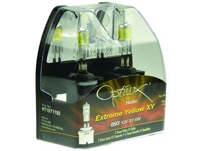 Hella Optilux 893 12V 37.5W Extreme Yellow Bulbs Pair - H71071192