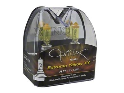 Hella Optilux H11 55W XY Extreme Yellow Bulbs Pair - H71071132