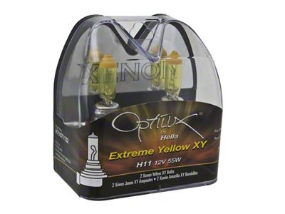 Hella Optilux H11 55W XY Extreme Yellow Bulbs Pair - H71071132