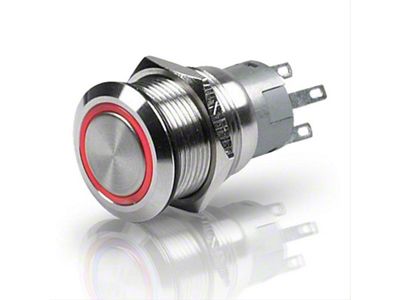 Hella Switch Push Stainless Steel SPST LED Red 12V - 958455001