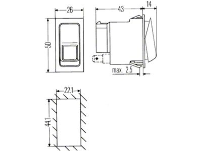 Hella Switch Rocker Spdt 6 Pole - 007832151