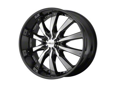 HELO HE875 Gloss Black with Removable Chrome Accents Wheel; 20x8.5; 15mm Offset