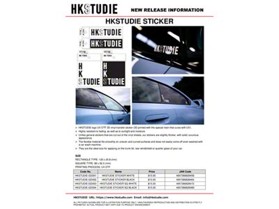 HKS HKSTUDIE Sticker SQ - Black - GD004