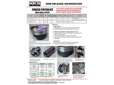 HKS Lightweight Short Piston Pin Set D21 L56 - 21005-AK009
