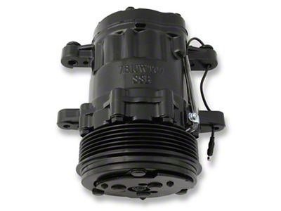 Holley A/C Compressor; SD7 Sanden; Uses R-134A; Black; - 199-104
