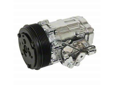 Holley A/C Compressor; SD7 Sanden; Uses R-134A; Polished; - 199-106
