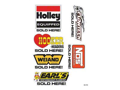 Holley Decal; Sold Here Sticker Sheet; 13 in. x 18 in.; - 36-410