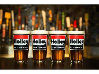 Holley Pub Glasses with Vintage Holley Equipped Logo