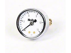 Holley Mechanical Fuel Pressure Gauge; 0 - 15 psi; 1.5 in. Dia.; Non Liquid Filled 