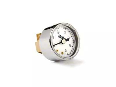 Holley Mechanical Fuel Pressure Gauge; 0 - 30 psi; 1.5 in. Dia.; Non Liquid Filled; - 26-502