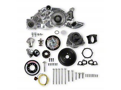Holley Mid-Mount Accessory Drive System Kit; Incl. Water Pump/Alternator; Polished