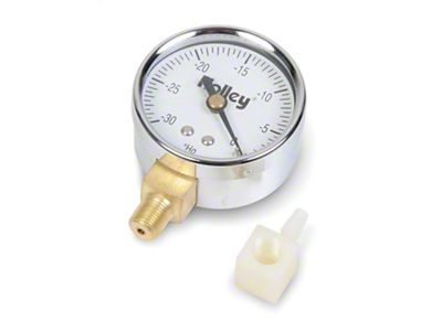 Holley Vacuum Gauge; 2 in. Dia.; 0 - 30 in. Hg.; 1/8 in. NPT Brass Fitting; - 26-501