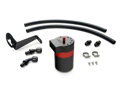HPS Aluminum Oil Catch Can Kit; Black (17-21 WRX STI)