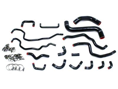 HPS Silicone Radiator and Heater Coolant Hose Kit; Black (15-21 WRX STI)