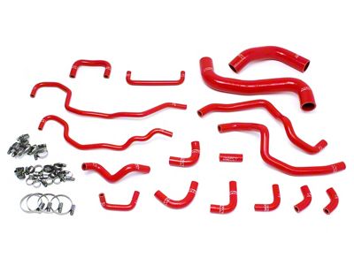 HPS Silicone Radiator and Heater Coolant Hose Kit; Red (15-21 WRX STI)
