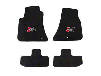 Hurst Floor Mat Kit; Black; Non-Slip Backing; Gold Logo; Front and Rear; 4 pc.; - 6370010