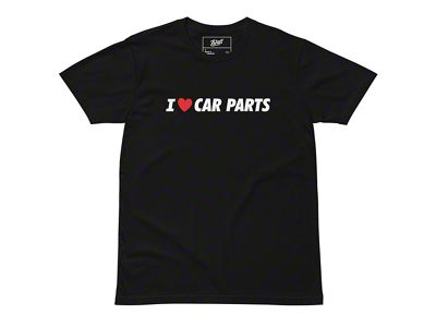 Throtl I Love Car Parts Short Sleeve T-Shirt; Black