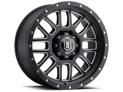 ICON Alloys Alpha Satin Black Milled Wheel; 20x9; 12mm Offset