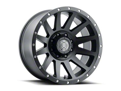 ICON Alloys Compression Satin Black Wheel; 20x10; -19mm Offset; 8x170mm Bolt Pattern; 125mm Hub Bore