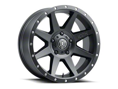 ICON Alloys Rebound Satin Black Wheel; 20x9; 16mm Offset; 6x135mm Bolt Pattern; 87mm Hub Bore