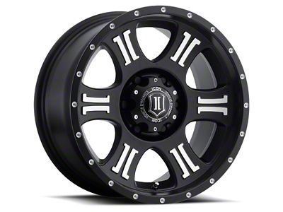 ICON Alloys Shield Satin Black Machined Wheel; 17x8.5; 6mm Offset; 6x135mm Bolt Pattern; 87mm Hub Bore