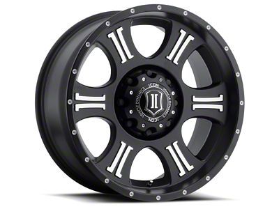 ICON Alloys Shield Satin Black Machined Wheel; 20x9; 16mm Offset