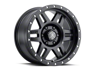 ICON Alloys Six Speed Satin Black Wheel; 17x8.5; 25mm Offset