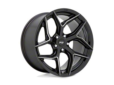 Niche Torsion Gloss Black Milled 4-Wheel Kit; 20x9; 35mm Offset; 5x114.3mm Bolt Pattern; 72.56mm Hub Bore