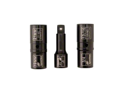 Ingersoll Rand 1/2-Inch Drive Hex SAE Lugnut Service Flip Impact Socket Set; 3-Piece