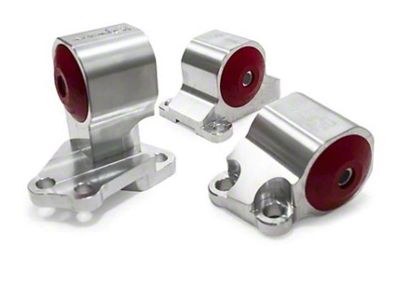 Innovative Mounts 92-95 Civic B/D Series Black Aluminum Mounts Solid Bushings - B49550-SOLID-BA