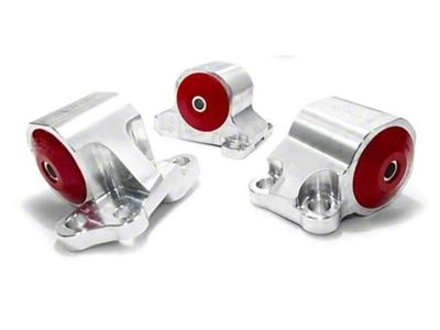 Innovative Mounts 92-95 Civic B/D Series Silver Aluminum Mounts Solid Bushings - B19550-SOLID