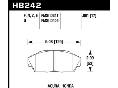 Hawk Performance 90-93 Acura Integra 1.8L GS/LS/RS / 92-93 Integra GSR - HB242Z.661