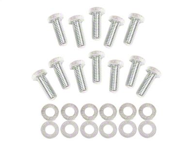 Mr. Gasket Intake Manifold Bolts; Grade 5; 3/8 in. -16 x 1 in.; 12 pc. w/Flat Washers; - 955G