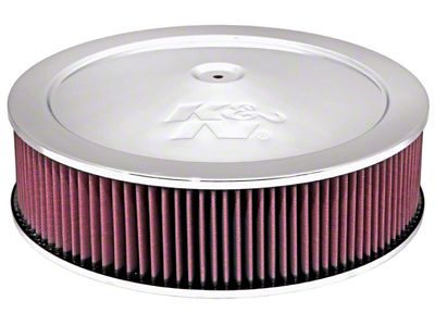 K&N 14in Red Custom Air Cleaner Assembly - 5.125in ID - 60-1290