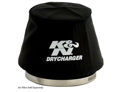 K&N Black Drycharger 6.25in Base ID / 4.375in Top ID - RU-5163DK