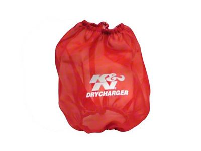K&N Round Tapered Drycharger Air Filter Wrap Red 7.5in Base - RF-1041DR