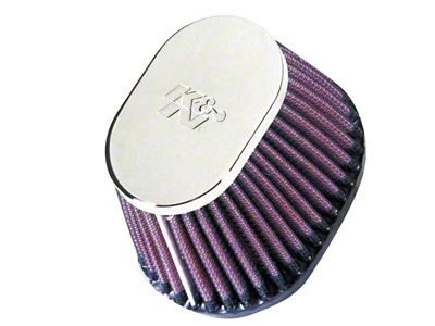 K&N Uni Chrome Oval Tapered Filter 2.125in FlgID x 4inB - RC-0981