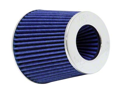 K&N Universal Air Filter Chrome Round Tapered Blue - 4in - RG-1001BL