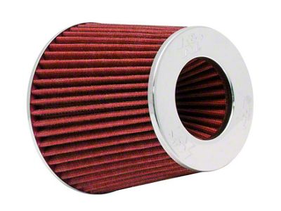 K&N Universal Air Filter Chrome Round Tapered Red - 4in - RG-1001RD-L