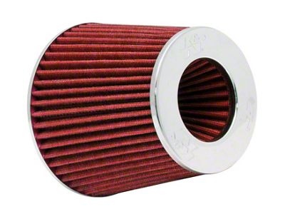 K&N Universal Air Filter Chrome Round Tapered Red - 4in - RG-1001RD