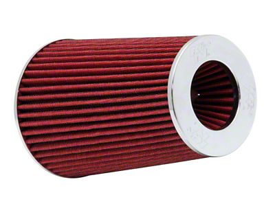 K&N Universal Air Filter Chrome Round Tapered Red - 4in - RG-1002RD