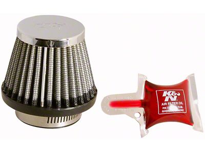 K&N Universal Chrome Filter - Round Tapered - 3in Base - RC-2490