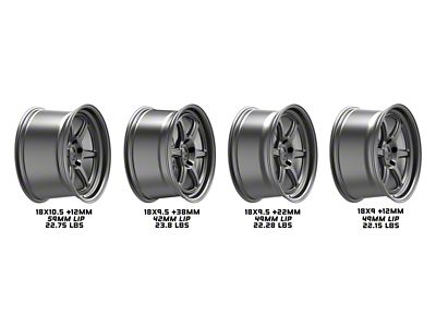 Kansei Roku Grey with Machined Lip Wheel; 18x10.5; 12mm Offset