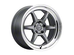 Kansei Roku Grey with Machined Lip Wheel; 18x9.5; 38mm Offset; 5x114.3mm Bolt Pattern; 73.10mm Hub Bore