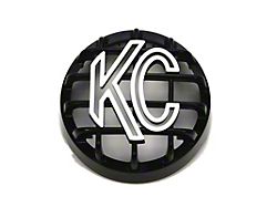 KC HiLiTES 4-Inch Rally 400 Round Light Stone Guard; Black with White KC Logo