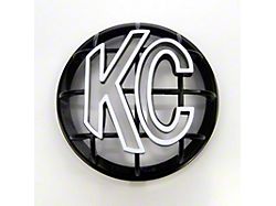KC HiLiTES 5-Inch Apollo Series Round Light Stone Guard; Black with White KC Logo 